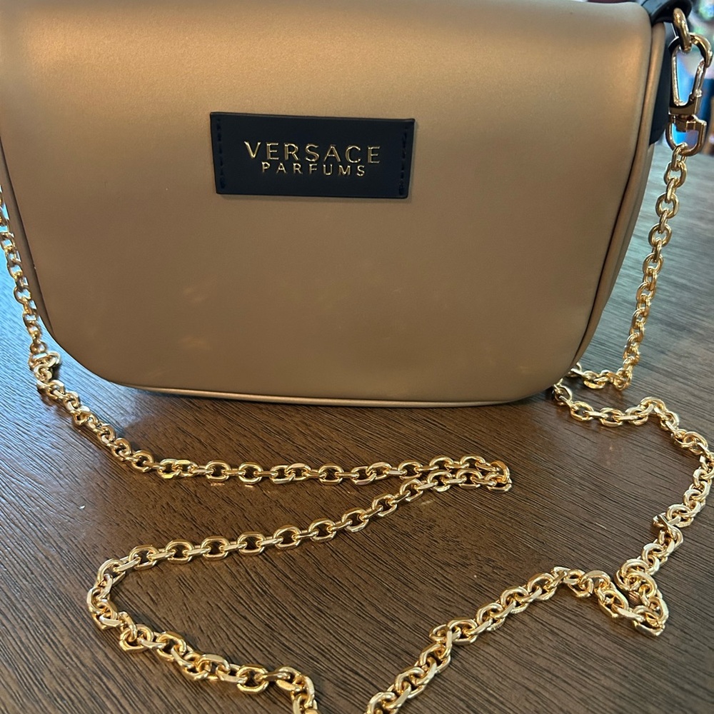 Versace Gold Crossbody Bag with Chain Strap